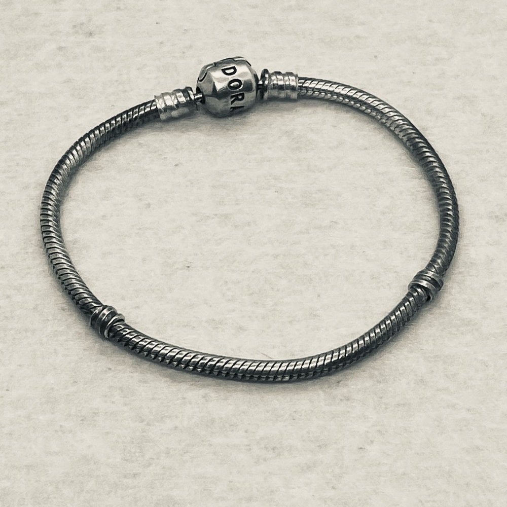 Pandora Moments 925 Sterling Silver Snake Chain Charm Bracelet | 7”